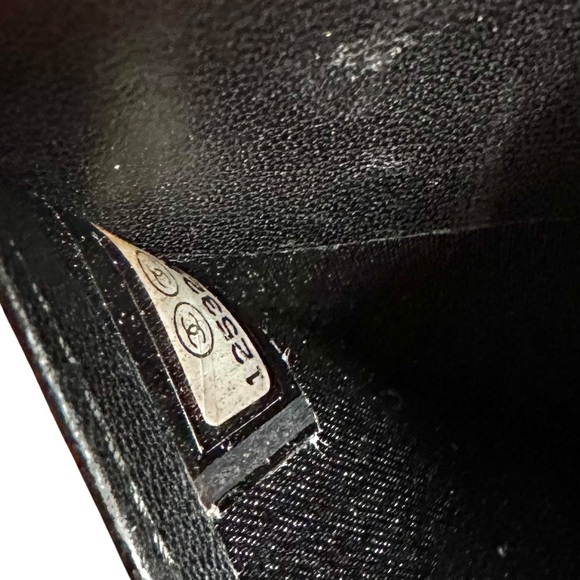 Authentic CHANEL Black Patent Leather Lucky Charms Passport Bifold Wallet & Box - Picture 7 of 15